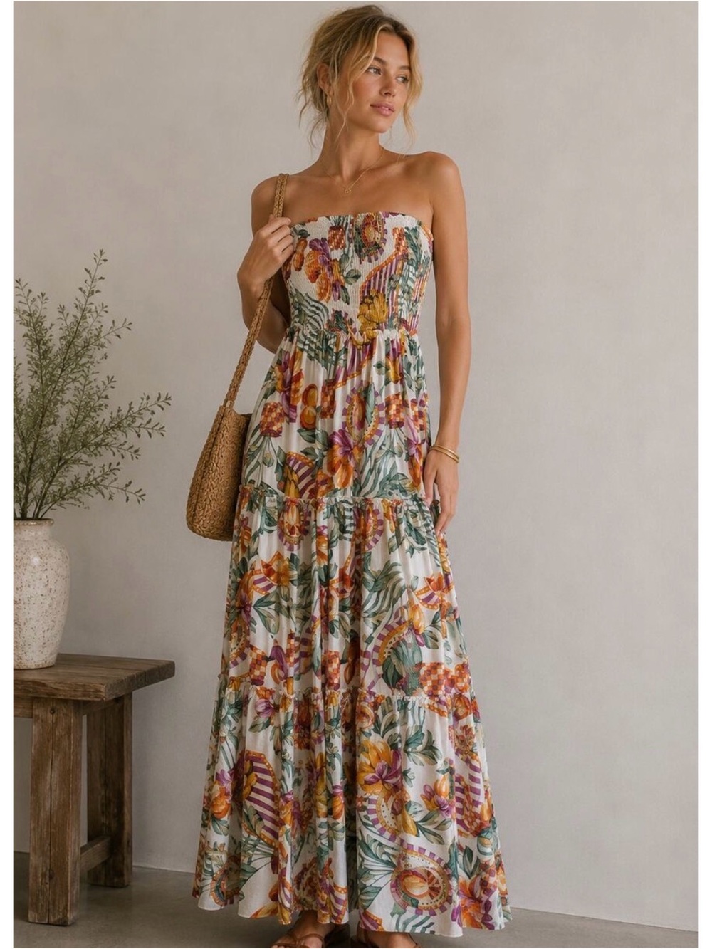 Abel The Label For Anthropologie Smocked Maxidress
